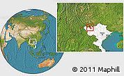 Satellite Location Map of Phong Tho, highlighted country