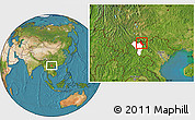 Satellite Location Map of Phong Tho, highlighted parent region