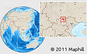 Shaded Relief Location Map of Phong Tho, highlighted parent region