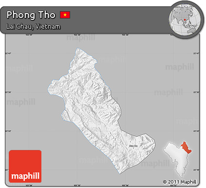 Gray Map of Phong Tho, single color outside