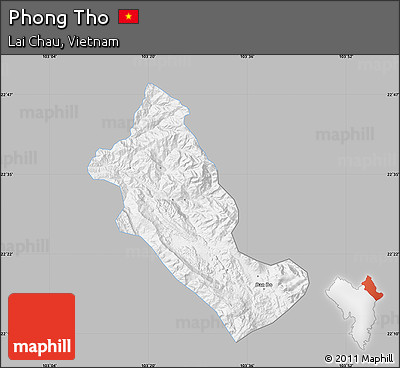 Gray Map of Phong Tho, single color outside