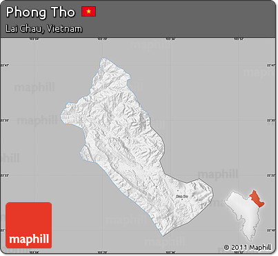 Gray Map of Phong Tho, single color outside