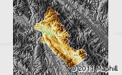 Physical Map of Phong Tho, darken, desaturated
