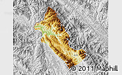 Physical Map of Phong Tho, lighten, desaturated