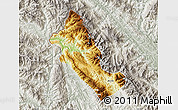 Physical Map of Phong Tho, lighten, semi-desaturated