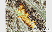 Physical Map of Phong Tho, semi-desaturated