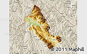 Physical Map of Phong Tho, shaded relief outside