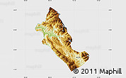 Physical Map of Phong Tho, single color outside