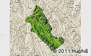 Satellite Map of Phong Tho, shaded relief outside