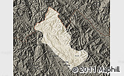 Shaded Relief Map of Phong Tho, darken