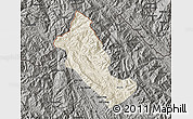 Shaded Relief Map of Phong Tho, darken, semi-desaturated