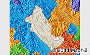 Shaded Relief Map of Phong Tho, political outside