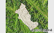 Shaded Relief Map of Phong Tho, satellite outside