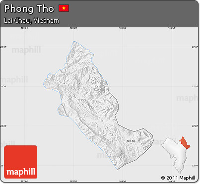 Silver Style Map of Phong Tho, single color outside