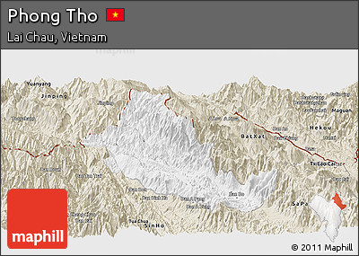 Classic Style Panoramic Map of Phong Tho