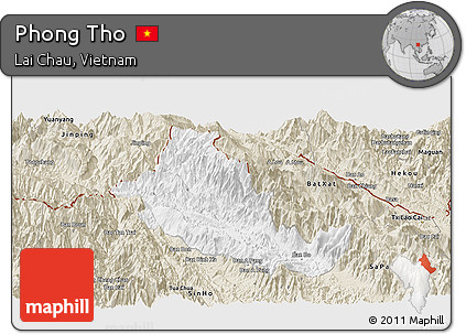 Classic Style Panoramic Map of Phong Tho
