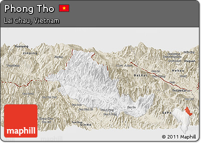 Classic Style Panoramic Map of Phong Tho