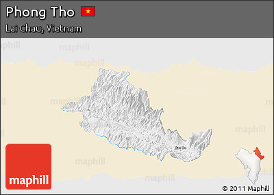 Classic Style Panoramic Map of Phong Tho, single color outside