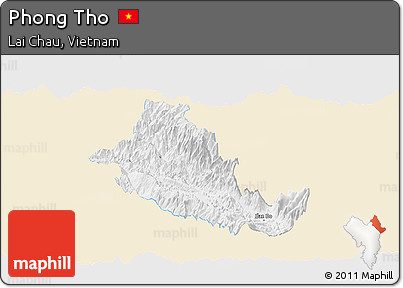 Classic Style Panoramic Map of Phong Tho, single color outside