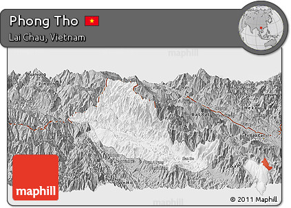 Gray Panoramic Map of Phong Tho