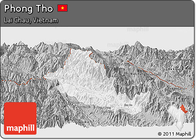 Gray Panoramic Map of Phong Tho