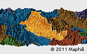 Political Panoramic Map of Phong Tho, darken
