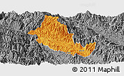 Political Panoramic Map of Phong Tho, desaturated