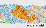 Political Panoramic Map of Phong Tho, lighten