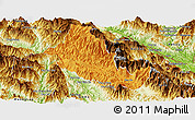 Political Panoramic Map of Phong Tho, physical outside
