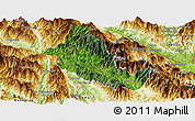 Satellite Panoramic Map of Phong Tho, physical outside