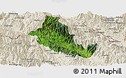 Satellite Panoramic Map of Phong Tho, shaded relief outside