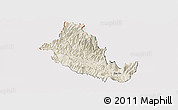 Shaded Relief Panoramic Map of Phong Tho, cropped outside