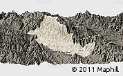 Shaded Relief Panoramic Map of Phong Tho, darken