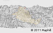 Shaded Relief Panoramic Map of Phong Tho, desaturated