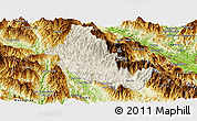 Shaded Relief Panoramic Map of Phong Tho, physical outside