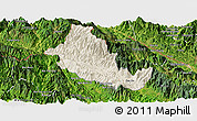 Shaded Relief Panoramic Map of Phong Tho, satellite outside