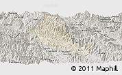 Shaded Relief Panoramic Map of Phong Tho, semi-desaturated