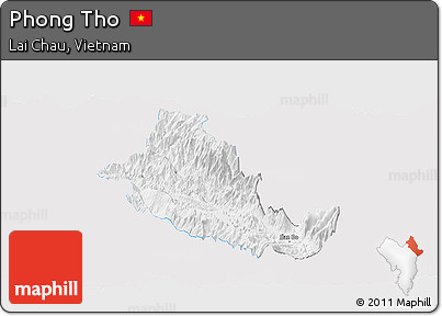 Silver Style Panoramic Map of Phong Tho, single color outside