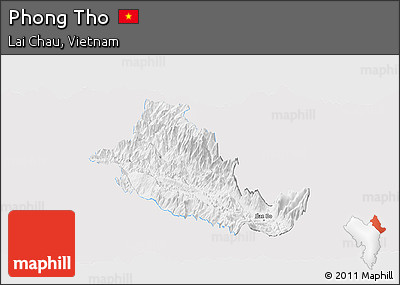 Silver Style Panoramic Map of Phong Tho, single color outside
