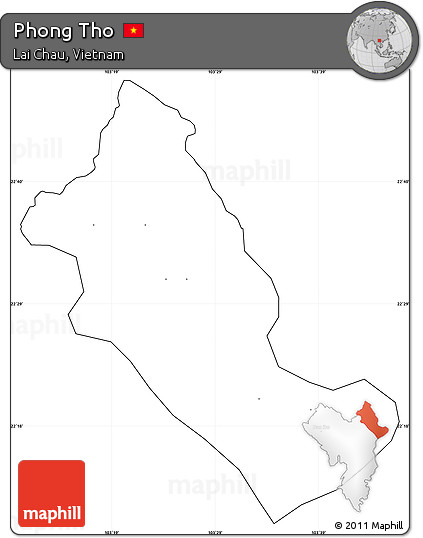 Blank Simple Map of Phong Tho, cropped outside