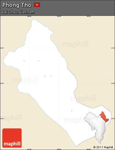 Classic Style Simple Map of Phong Tho, single color outside