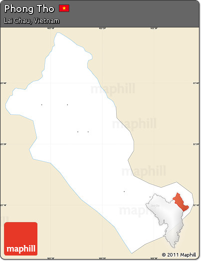 Classic Style Simple Map of Phong Tho, single color outside