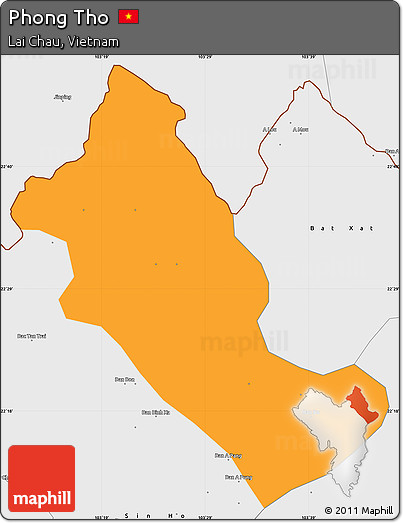 Political Simple Map of Phong Tho, single color outside, borders and labels