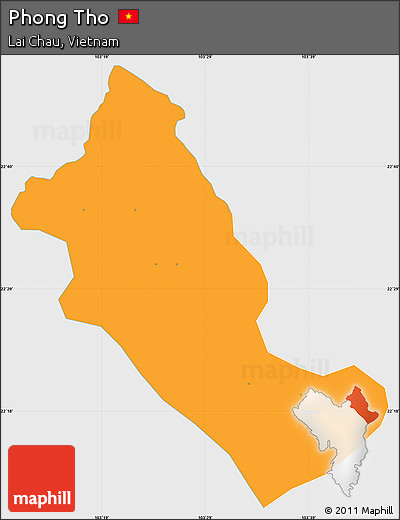 Political Simple Map of Phong Tho, single color outside