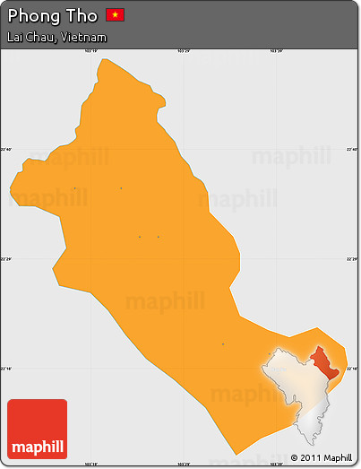 Political Simple Map of Phong Tho, single color outside