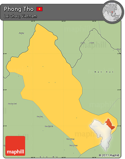Savanna Style Simple Map of Phong Tho