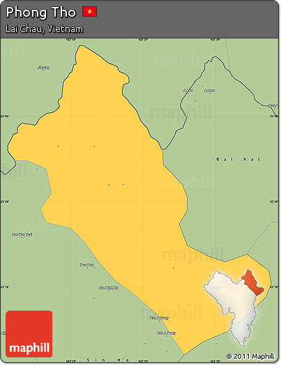 Savanna Style Simple Map of Phong Tho