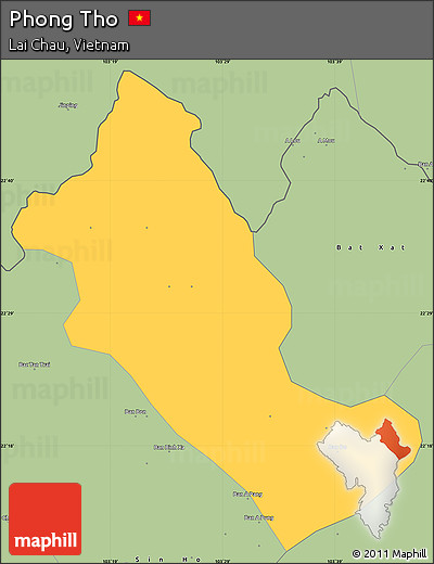 Savanna Style Simple Map of Phong Tho