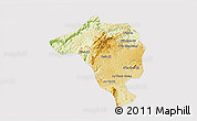 Physical 3D Map of Bao Loc, cropped outside