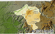Physical 3D Map of Bao Loc, darken
